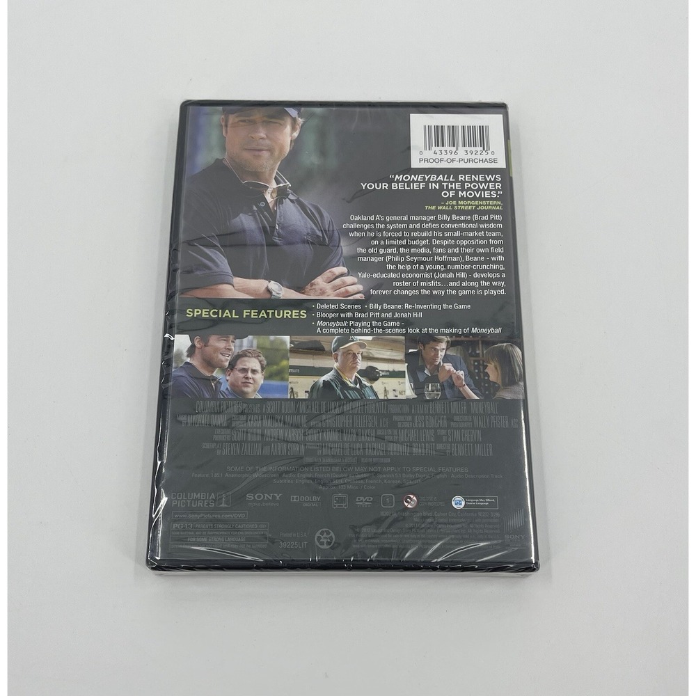 Moneyball by Brad Pitt, Jonah Hill, Philip Seymour Hoffman, Robin Wright NEW DVD - Picture 2 of 4